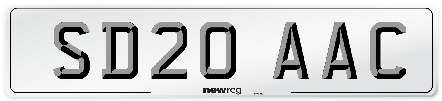 SD20 AAC Number Plate from New Reg